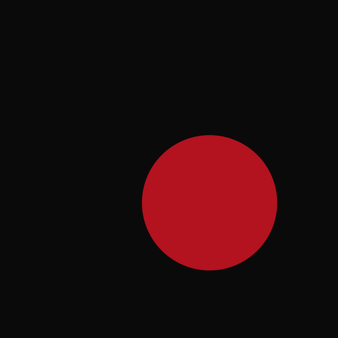 (a) one off-center red circle on near black