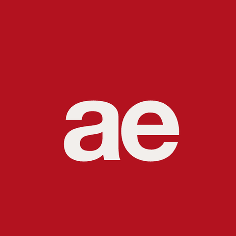 ae in bone on red